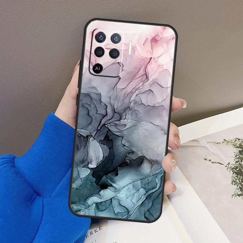 Beachy Pastel Abstract Painting Case For Oppo A76 A16 A96 A17 A18 A60 A80 A40 A38 A58 A78 A98 A94 A74 A54 A15 A57 A77 A5 Pro