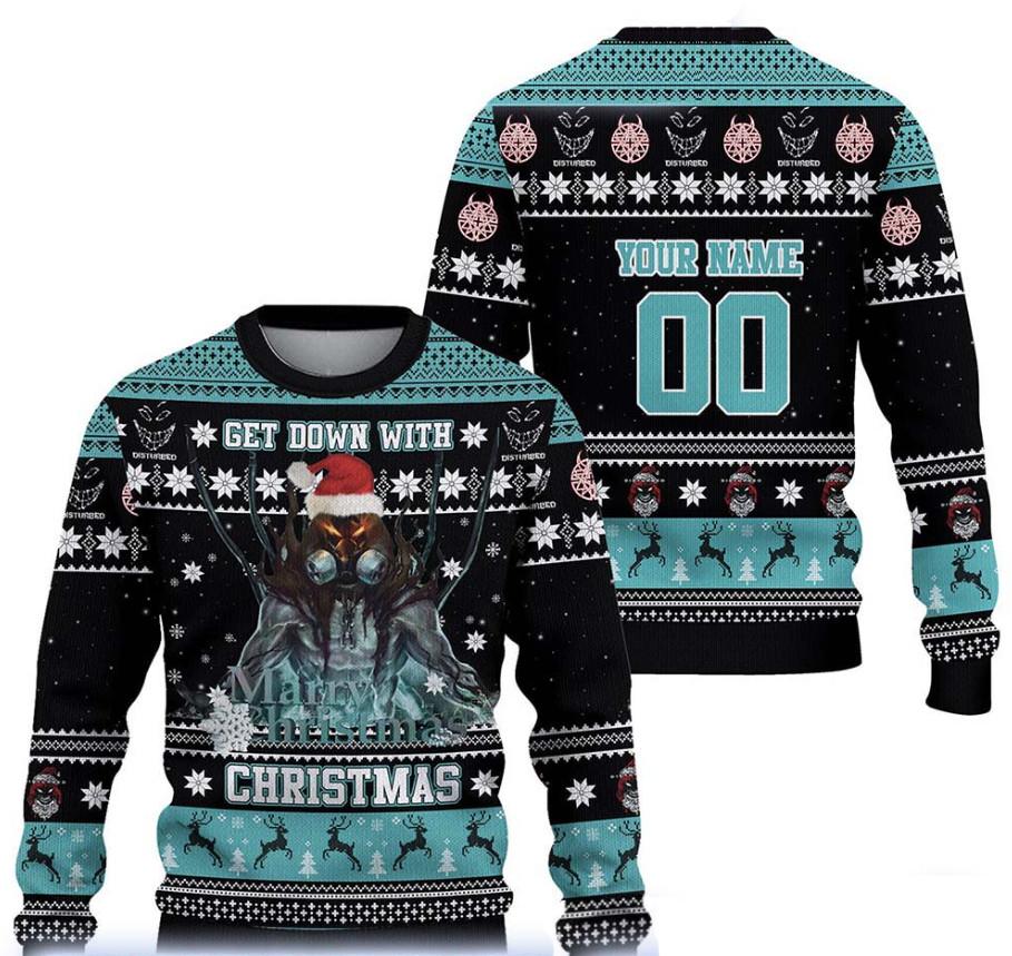 Get Down With Christmas Disturbed Gifts For Christmas Ugly Sweater DI1138 Unisex T-Shirt XXXL