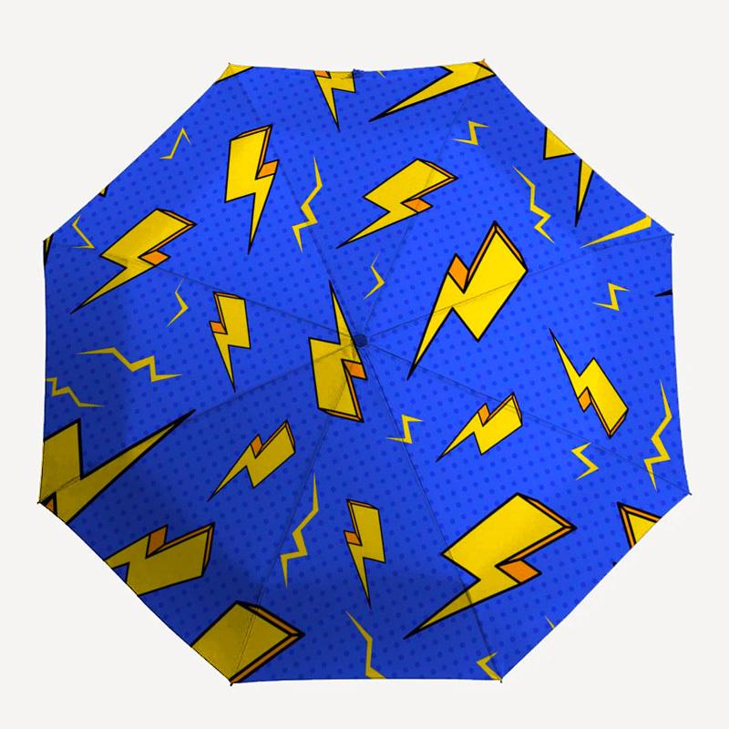 1pc Lightning bolts pattern Umbrella with Plastic Handle,Suitable for All Seasons Umbrellaptys26059