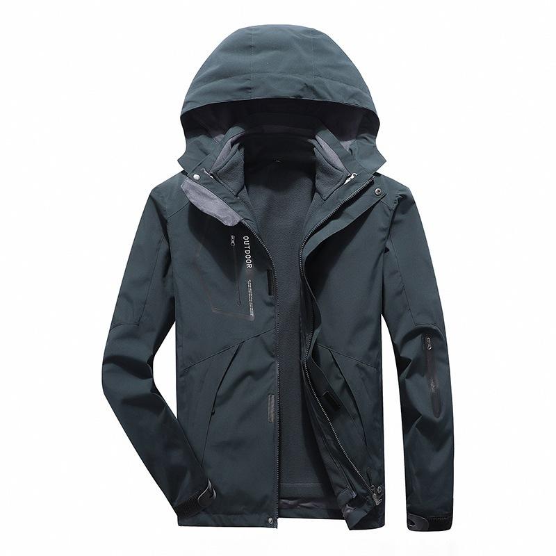 Outdoor Jacket Men's Three-in-one Waterproof and Windbreaker Removable Thickened Autumn and Winter Mountaineering Jacket Women