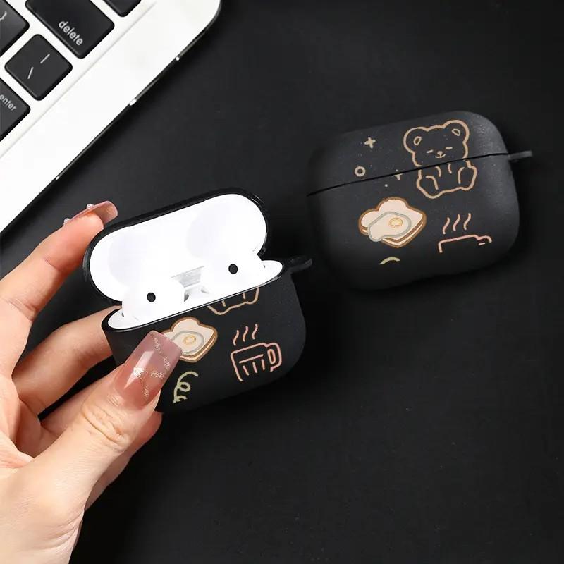 ins black bear bread suitable for AirPods1/1st generation protective case Apple pro/1 wireless bluetooth headset cover