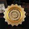 Elegant Fruit Display Plate Alloy Construction Ornamental Pattern Tall for Decoration Religious Use Celebratory instances