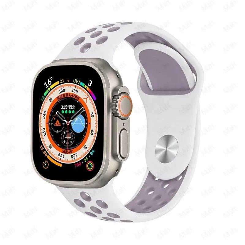 Sportarmbänder für Apple Watch Series 10 42mm 46mm Armband ultra 2 49mm 40mm-44mm 45mm 41mm Silikonarmband iwatch 10 9 8 7 6 SE 5 4 3