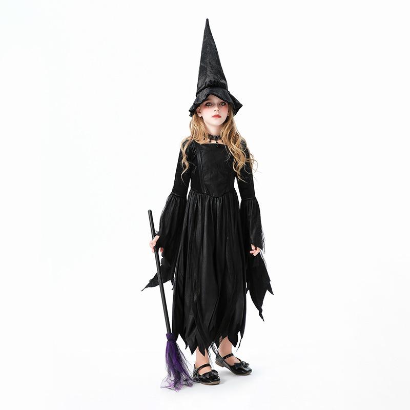 Halloween Costume Children's Carnival Witch Girl Dress Witch Dress Vampire Show Costume