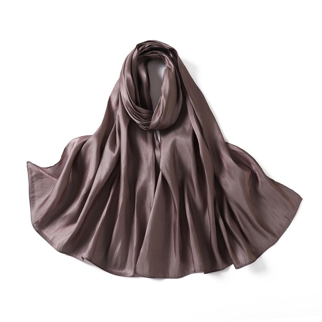 Neuer Sommer Glänzender Satin Damen Schal Mädchen Einfarbig Sonnenschutz Schals Weicher Foulard Schal Lässige Herbst Damen Wickelschals