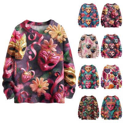 Kinder Sweatshirts Jungen- und Mädchenstrickwaren Niedliche bedruckte Shirts Rundhals-Pullover-Tops