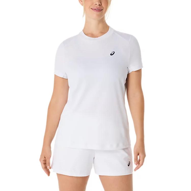 

Asics Футболка с коротким рукавом, удобная, дышащая, трикотажная, с круглым вырезом, женская, белая 2042A371-100 M