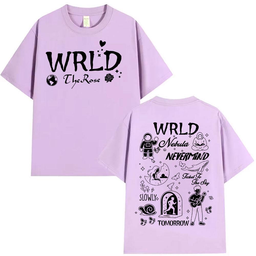 The Rose Once Upon AWRLD World Tour 2025 T Shirts Men Women Hip Hop Kpop Fashion Cotton Short Sleeve Tshirt harajuku streetwear