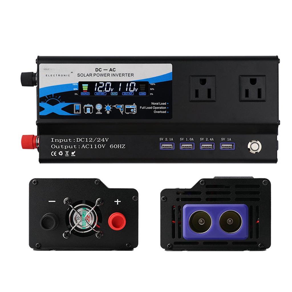 DC 12V/24V To AC 110/220V 50HZ 6000W Portable Car Power Inverter Charger Converter Adapter Universal Socket