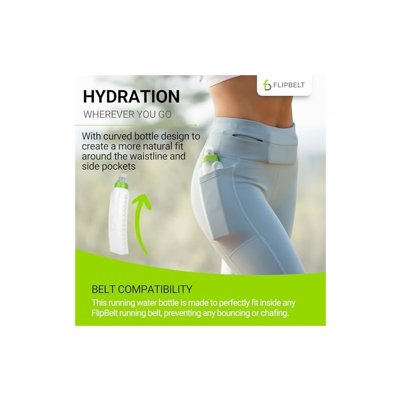 FlipBelt Running Bottle, Polyethylene, FlipBelt Arc Water Bottle FBAWB11