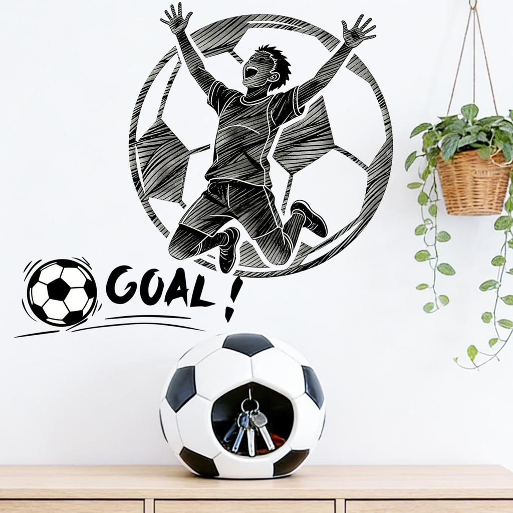 Väggdekor med fotbollstema för sovrum, vardagsrum, sport, heminredning