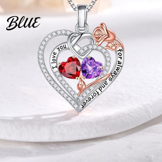 Handmade Necklace I Love You Forever Heart for Women Cubic