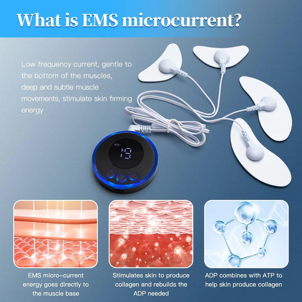Crescent EMS Facial Massager: V-Shape Wrinkle Remover with Remote