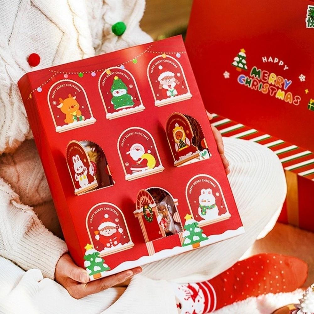 Leere Poke Geschenkbox Füllbare Fächer Verpackungsbox Weihnachts-Mystery-Box Kekspackung