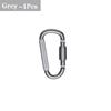 1/2/4/6/10Pcs Aluminum D-Ring Carabiner Travel Kit Camping Equipment Aluminum Hanging Hook Buckle Keychain for Outdoor Camping Hiking(Black/Grey)