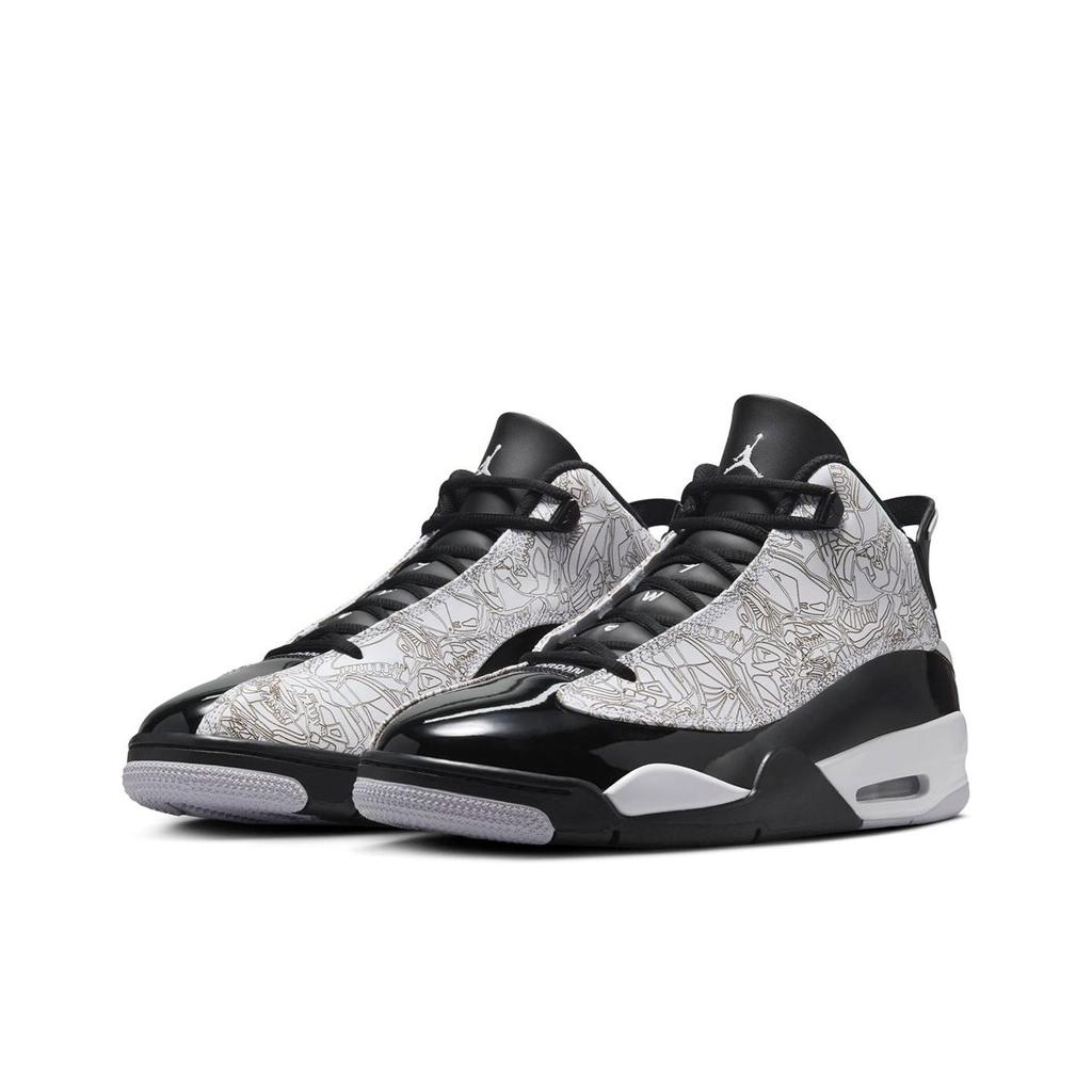 Jordan Dub Zero White Thunder Fashion Comfortable Non-Slip Wear-Resistant Mid-Top Retro Basketball Shoes Unisex Sneakers Black 311046-110