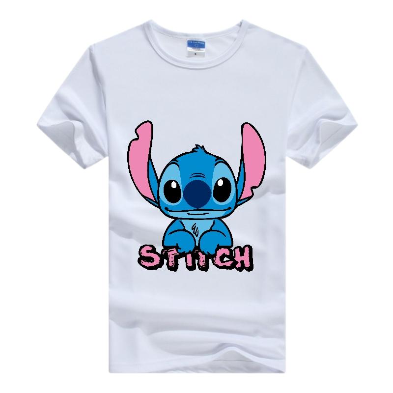 Disney Kawaii Lilo Stitch Print Hippie Cheap T-Shirt Summer Loose White Cute Stitch Ladies Tops Harajuku Men Tees Women Blouses