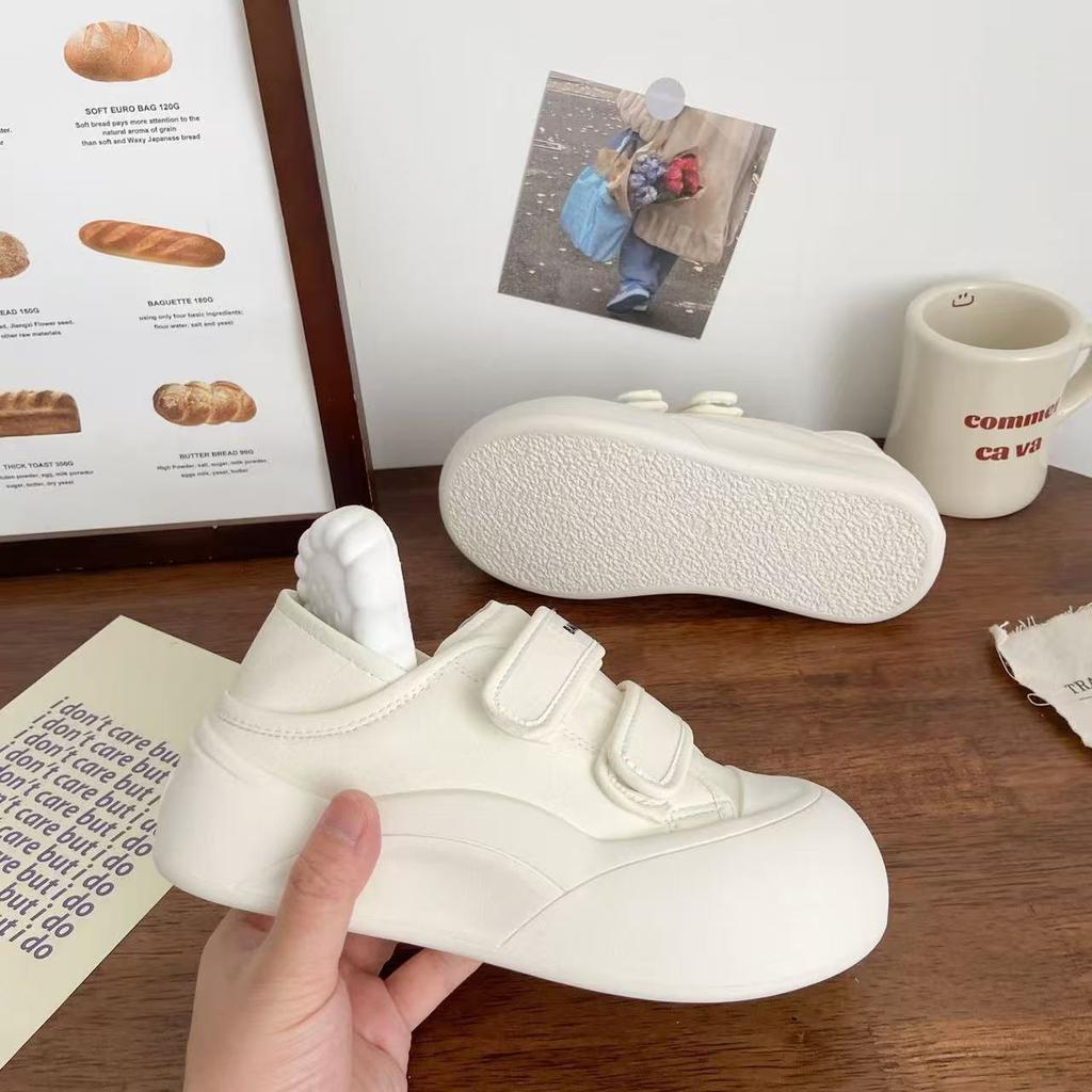 Milk white two wear ugly cute autumn new thick-soled half-tow bread shoes big head shoes