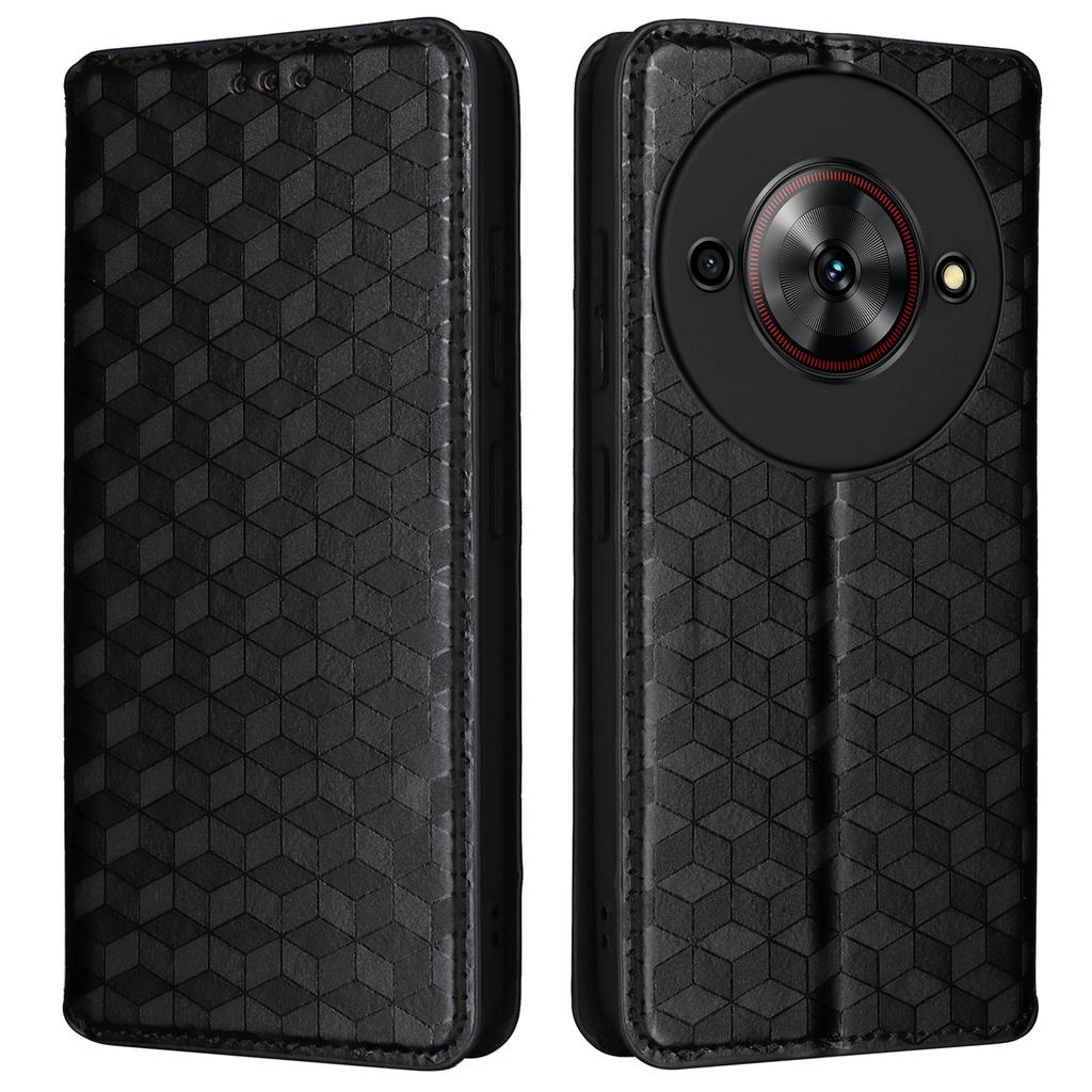 For ZTE Blade A75 5G/nubia Focus Wallet Case Rhombus Imprinted Leather Phone Cover