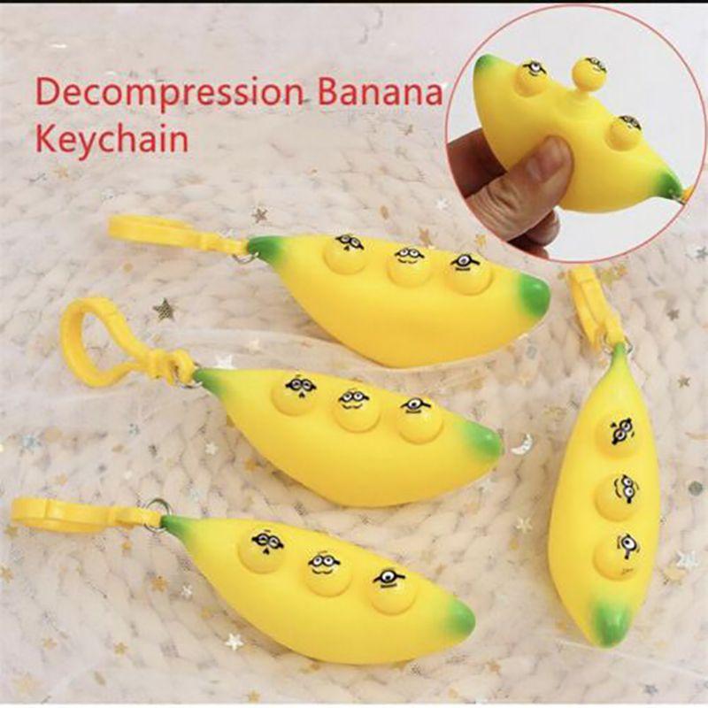 Vibrant Yellow Banana Popper Toy For Anti-anxiety And Adhd Fidget Relief