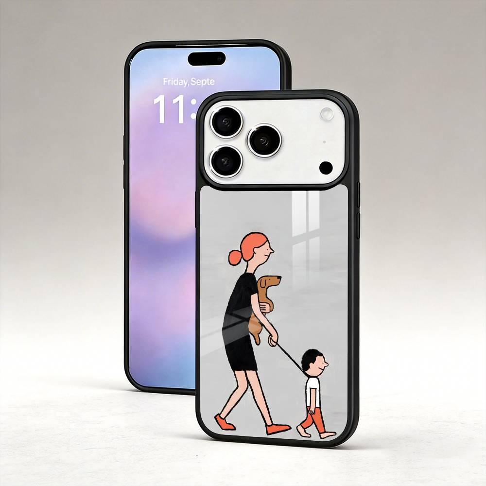 J-Jean J-Jullien M-Minimalistische Kunst Telefoonhoesje Magnetisch Voor iPhone17 16 15 14 13 12 Pro Max Voor Magsafe Draadloos Opladen Cover