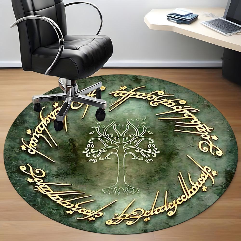 1pc The Lord of the Rings Office Round Area Rug, Under Office Chairs Bedroom Living Room Home Decor, Room Decoa1022129