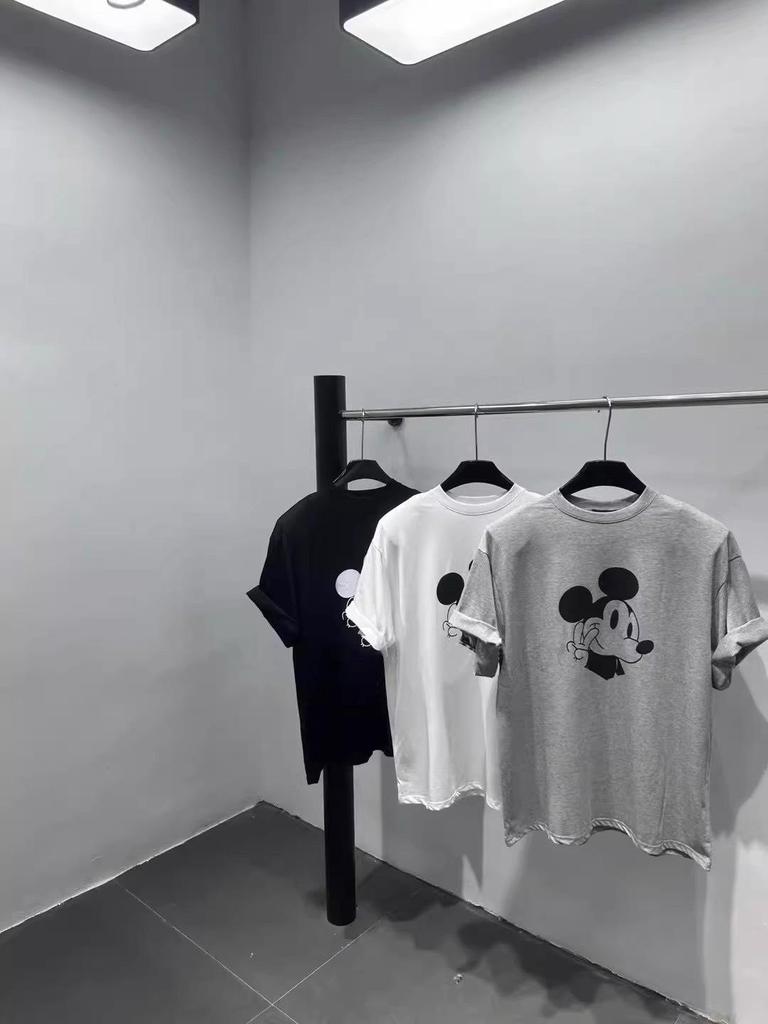 Women's Mickey Print Loose Cotton T-Shirt - Casual Korean Summer Style