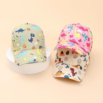 1 Piece Cute Cartoon  Baseball Cap for Kids Sweet Animal Dinosaurs Children's Peak Cap Spring Summer Travel Sunshade Hat