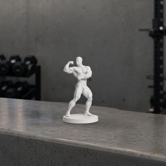 Figurina Bodybuilder Maschile Posa Bicipiti Alto Davanti Stampata 3D, Figura Uomo Muscoloso, Figurina Decorativa Sportiva per Esercizio, Souvenir Decorazione Collezionabili