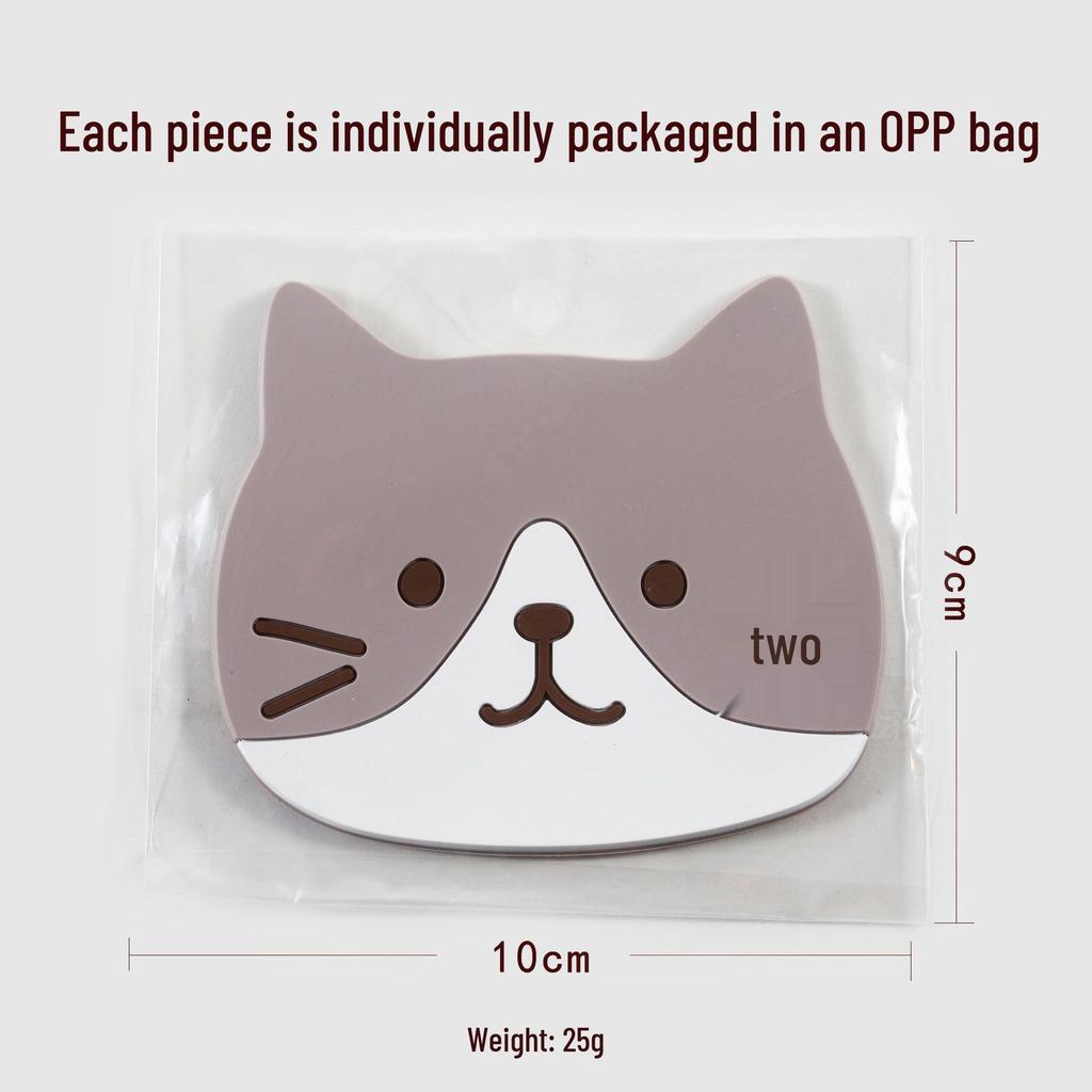 Cute Cat PVC Non-slip Washable Coaster - Heat Insulation Tea Cup Mat