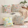 Boho Wildflowers Pattern Cushion Cover Soft Short Plush Pillow Cover Smooth Cozy Texture Aesthetic Cushion Case Home Decor