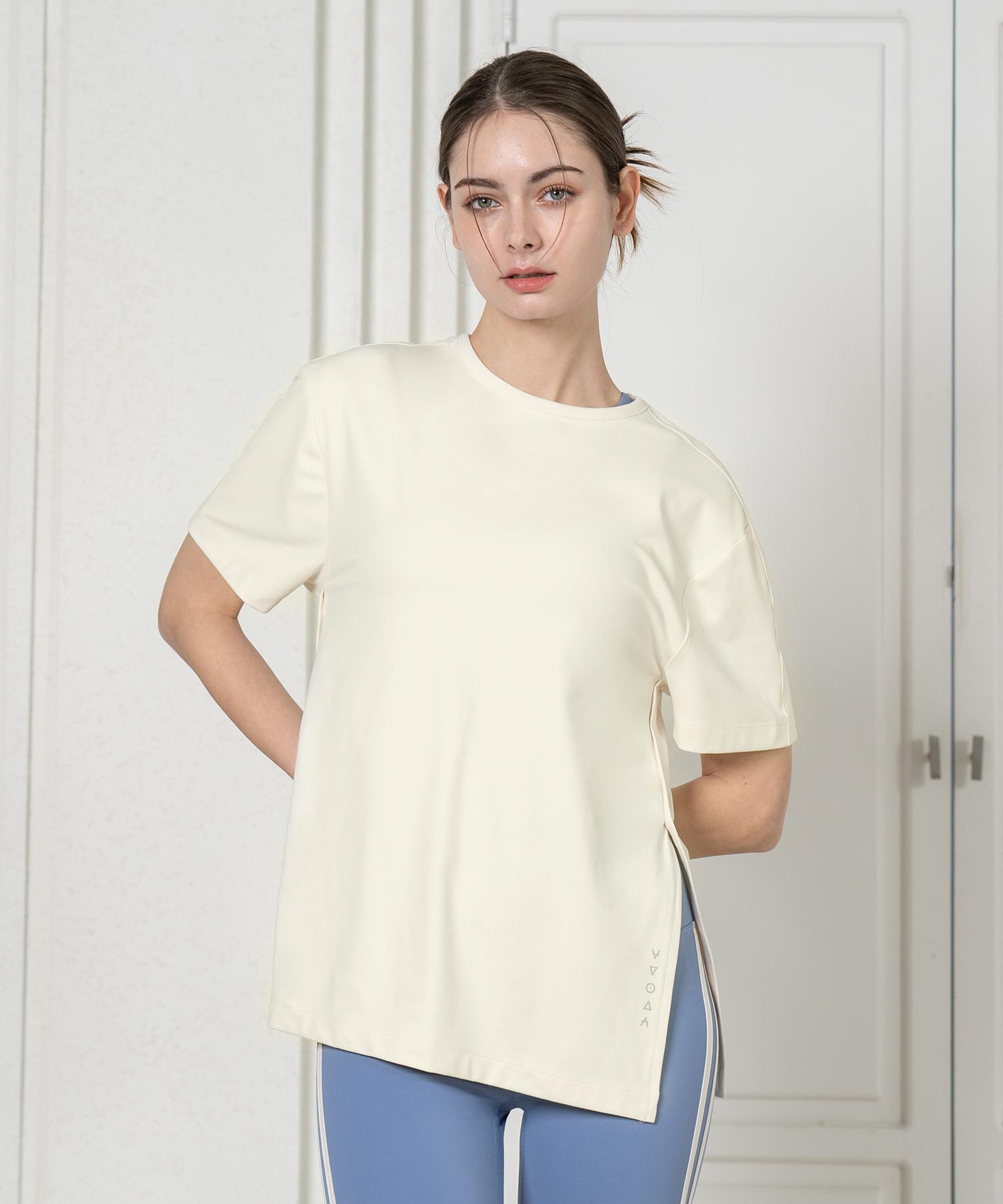 Formative (Fm40122) Side Slit Short Sleeve_Vanilla Chiffon S
