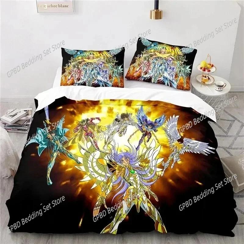 New Anime Saint Seiya LOST CANVAS Comfortable Duvet Quilt Cover Pillowcase Bedding Set Children Bedroom Decoration Home Textile