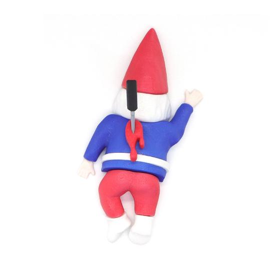 

Pranks Christmas Gnome Fridge Magnet Backstab Santa Dwarf Decor Magnetic Practical Joke Gift синий