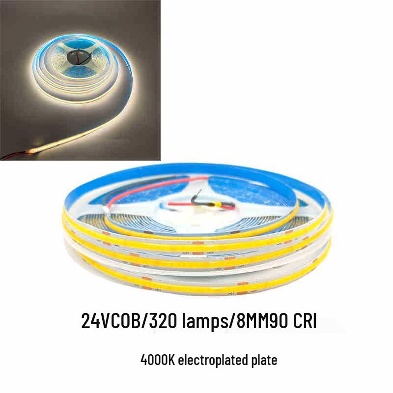 COB Self-Adhesive LED Light Strip: Flexible 5V/12V/24V, Low Voltage, Three-Color for Home, Ceiling, Cabinet, and Mall Decor