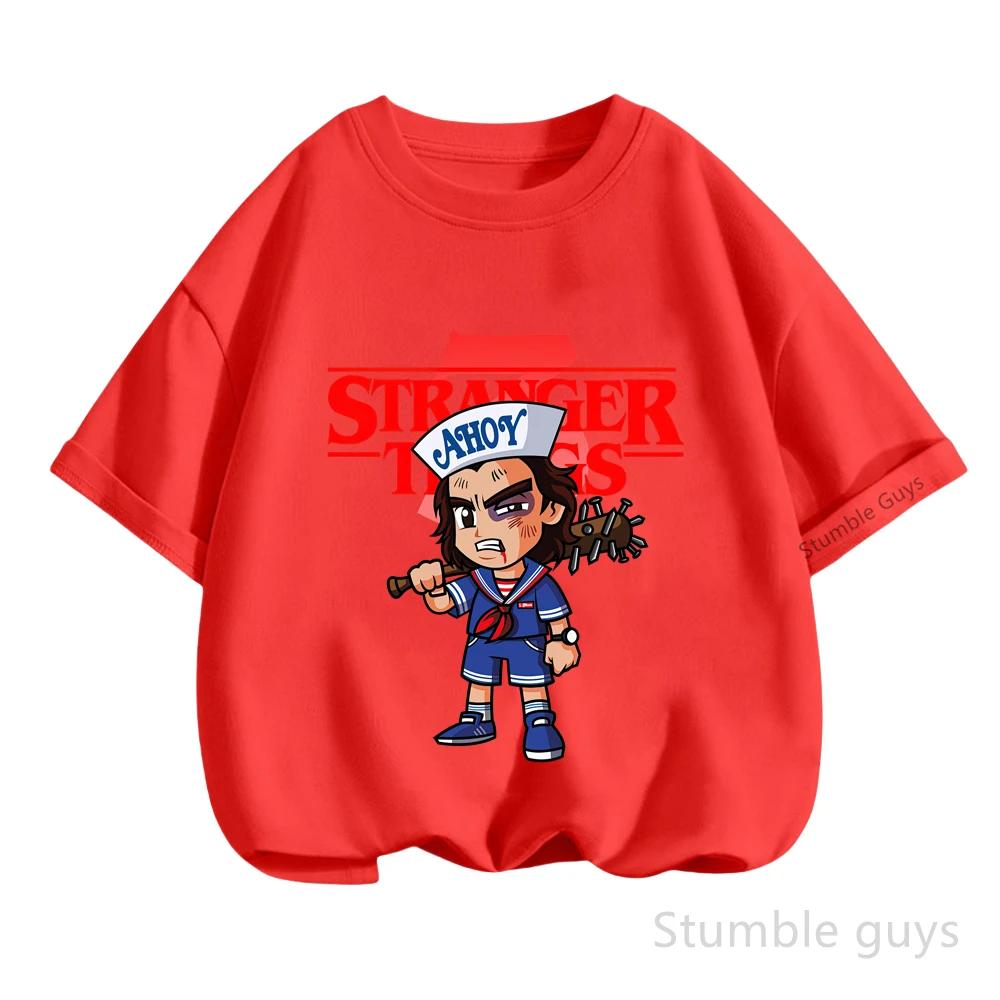 Summer Boys and Girls Cartoon T-Shirt Children's 'Stranger Things' Short-Sleeve Anime T-Shirt Top