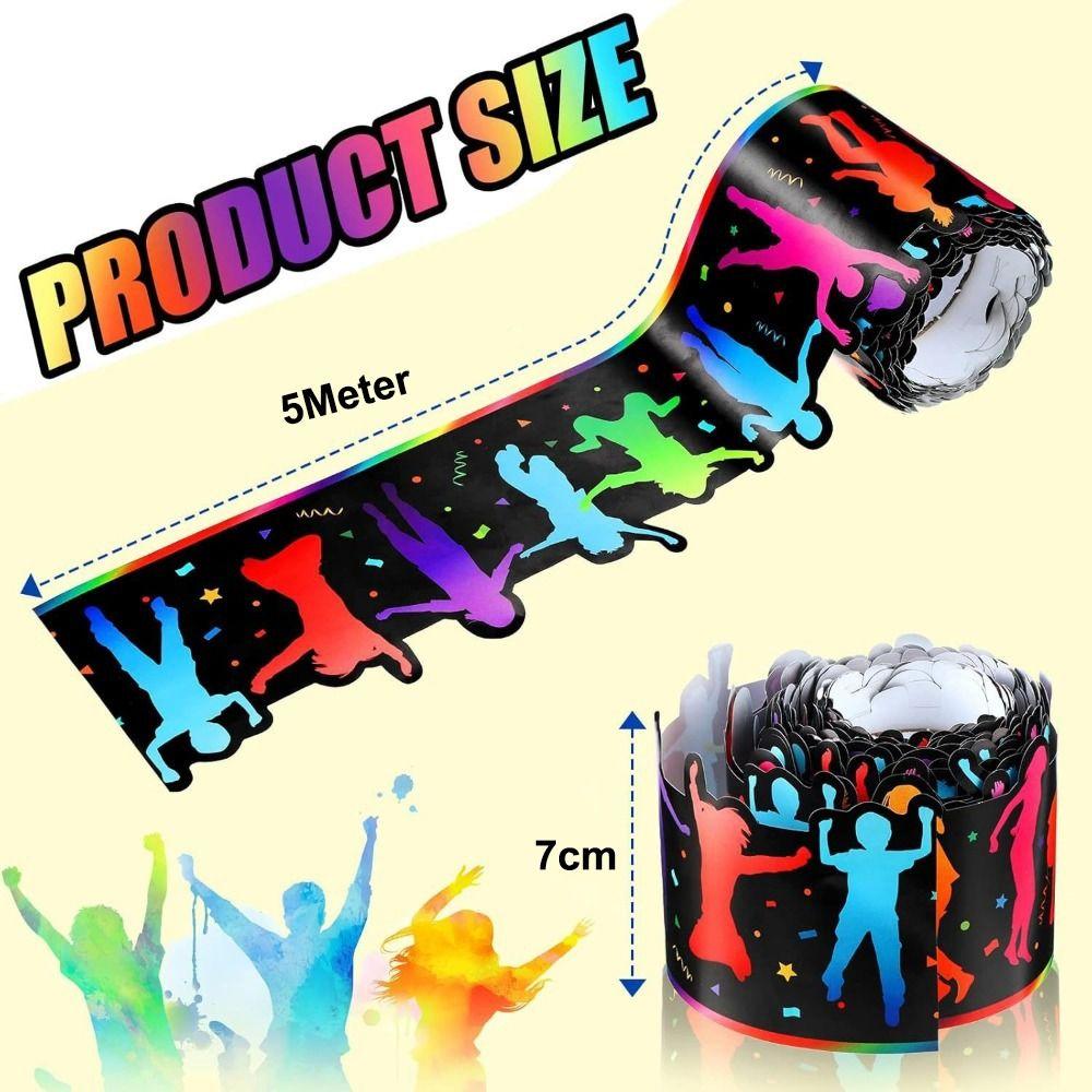 1Roll Creative 7cm 5Meter Chalkboard Board Border Paper Dancing Border Paper DIY Decorative Stickers Handmade Crafts