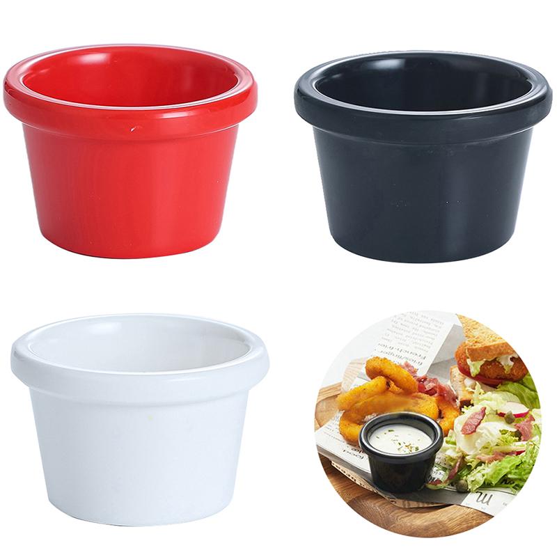 Sauce Bowl Gravy Boats Round Glossy Melamine 6Cm 50Ml Black Mini Dipping Cup