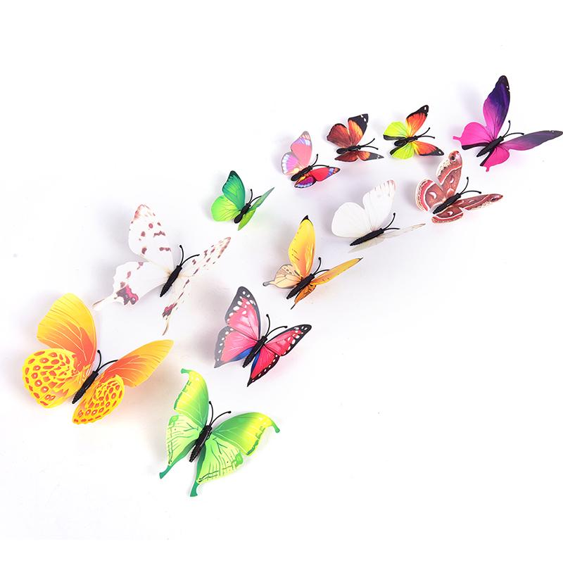 12pcs Butterfly Magnets Stickers Kitchen Magnets Refrigerator Home Ornament Lots