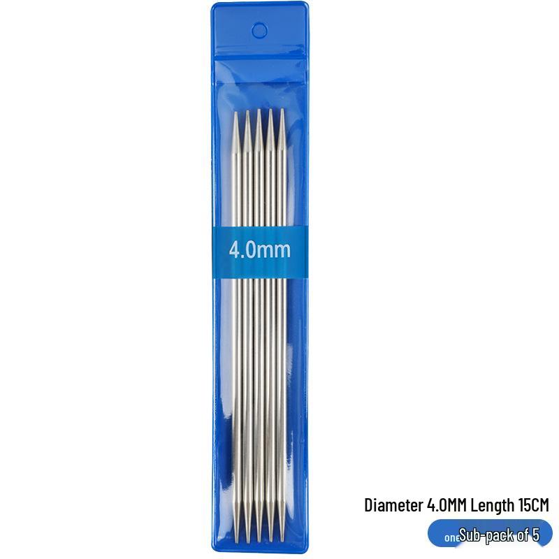 15cm Short Stainless Steel Knitting Needles Set - Straight Sweater Needles for Handmade DIY Dolls