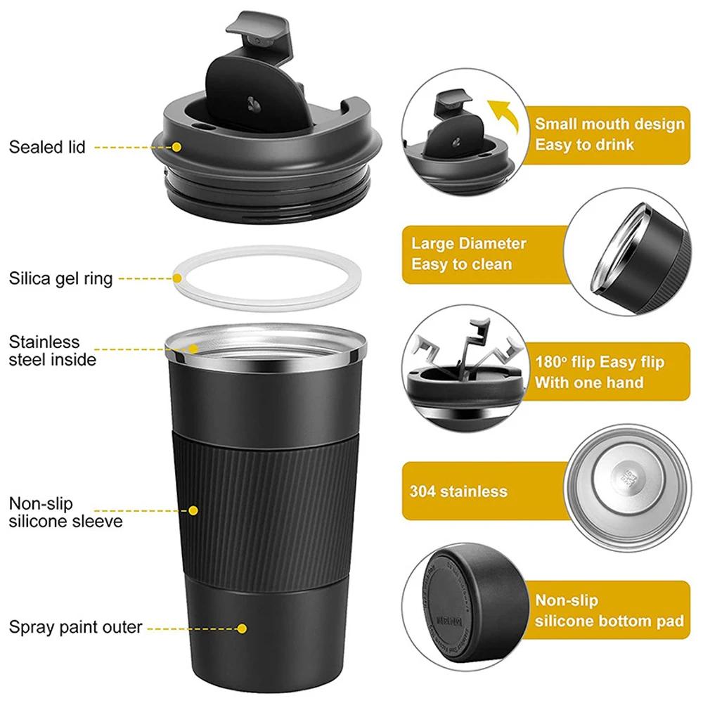 Nice 380ML/510ML Travel Coffee Mug Stainless Steel Thermal Mug Leakproof Car Tumbler Vacuum Flasks Portable Insulated Bottles
