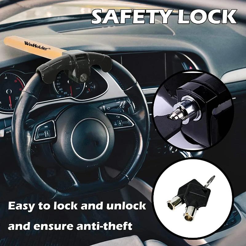 Universal Car Steering Wheel Lock Anti-Theft T Type T-Bar Security Lock With Keys Vehicle Security Protection High Safety
