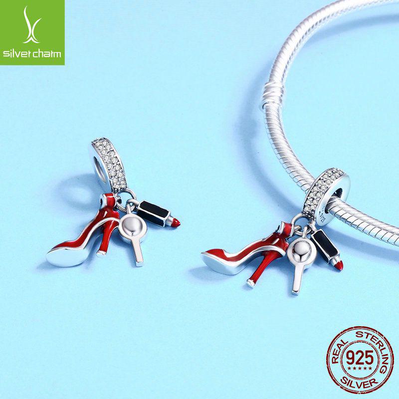 European & American S925 Sterling Silver Beads High Heels Queen Series DIY Pendant Jewelry Set