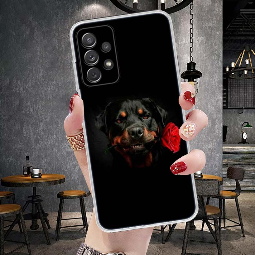 Rottweiler Dog Soft Phone Case For Samsung Galaxy A13 A14 A15 A16 A17 A53 A54 A55 A56 A57 A33 A34 A35 A36 A37 A23 A24 A25 A26 Ga