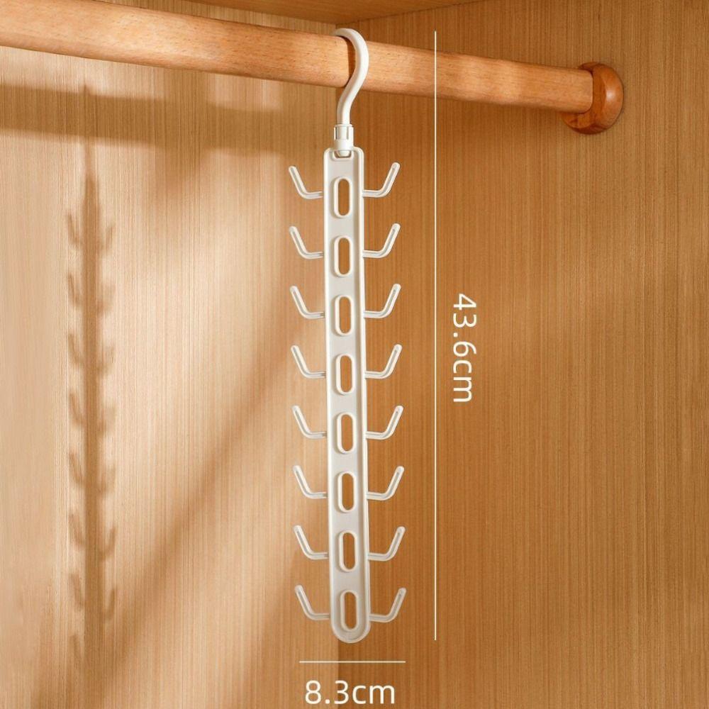 16 Hooks Multifunctional Suspender Hanger 360 Rotatable Space Saving Closet Hook Durable Underwear Vest Storage Hooks
