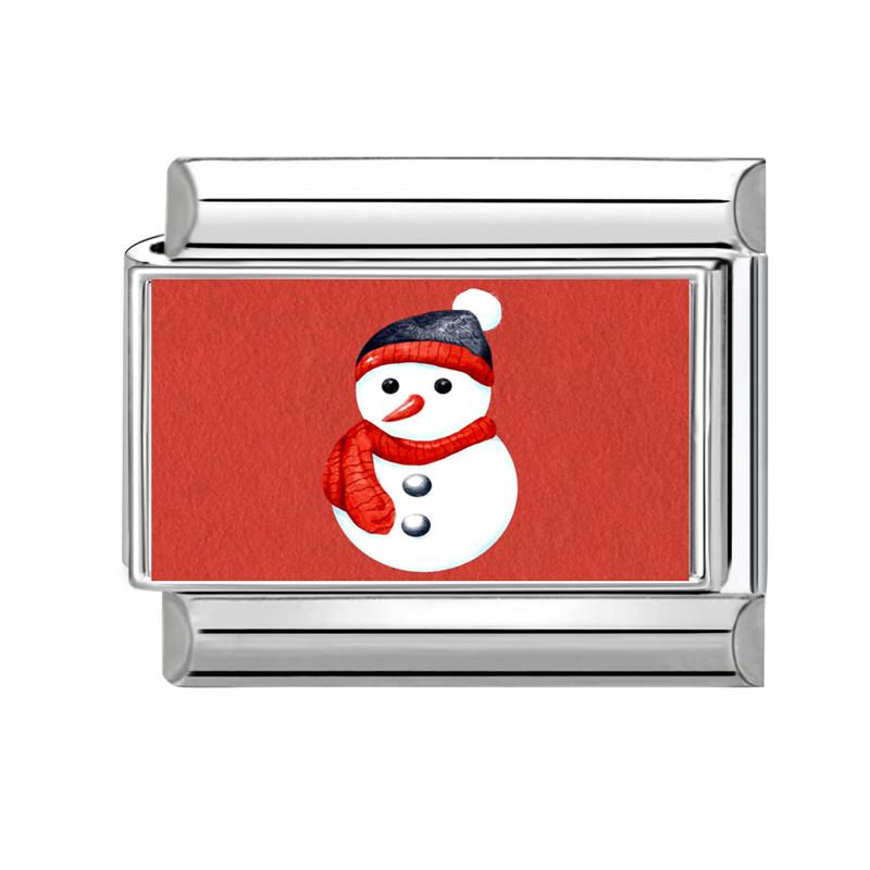 Cute Snowman Dog Santa Claus Snowflake Christmas Tree Italian Charm Links Fit 9MM Stainless Steel Bracelet Women Men DIY Making