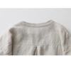 Japanese Cotton and Linen Shirt Women's Solid Color Versatile Casual Round Neck Seven Quarter Sleeved Shirt