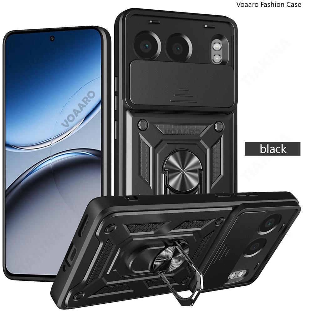 Slide Lens Armor Funda for OnePlus Nord CE4 Lite Case Stand Cover for OnePlus ACE 5 3 Pro 12 13 12R 13R OPPO K12 K12X 5G Case