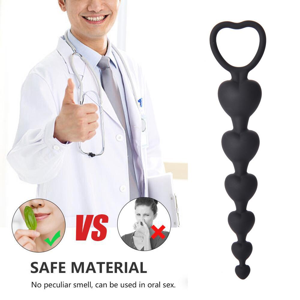 Sexy hračky stimulující bod G pro muže Ženy řitní otvor Velké koule Silikonové zátky pro dospělé Sexy Pár Sexy Heart Beads Soft Anal