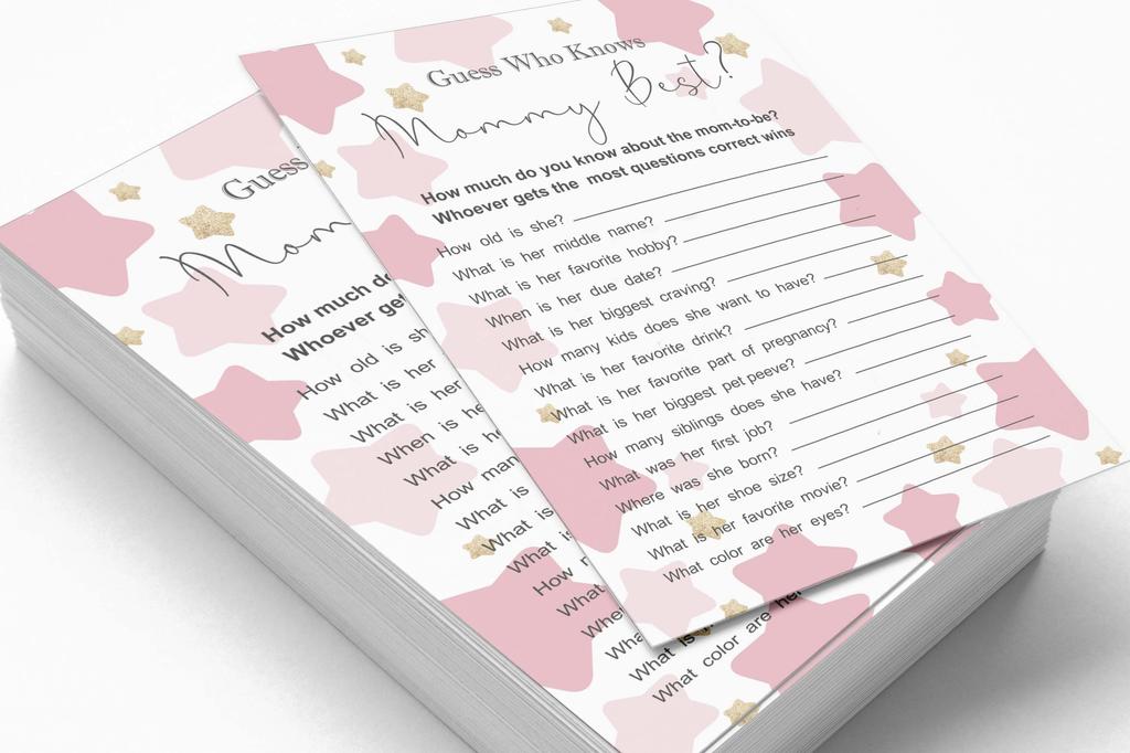 Inkdotpot Set Of 50 Baby ShowerA Word ScrambleA Game Cards Star Gender Reveal Party Supplies-Fun Baby Shower Game